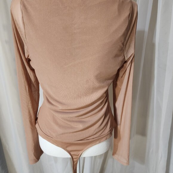 NWT- Latte Colored Mesh Bodysuit - Picture 2 of 3